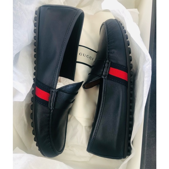 Gucci midnight blue loafers with Web NWT - Picture 3 of 8